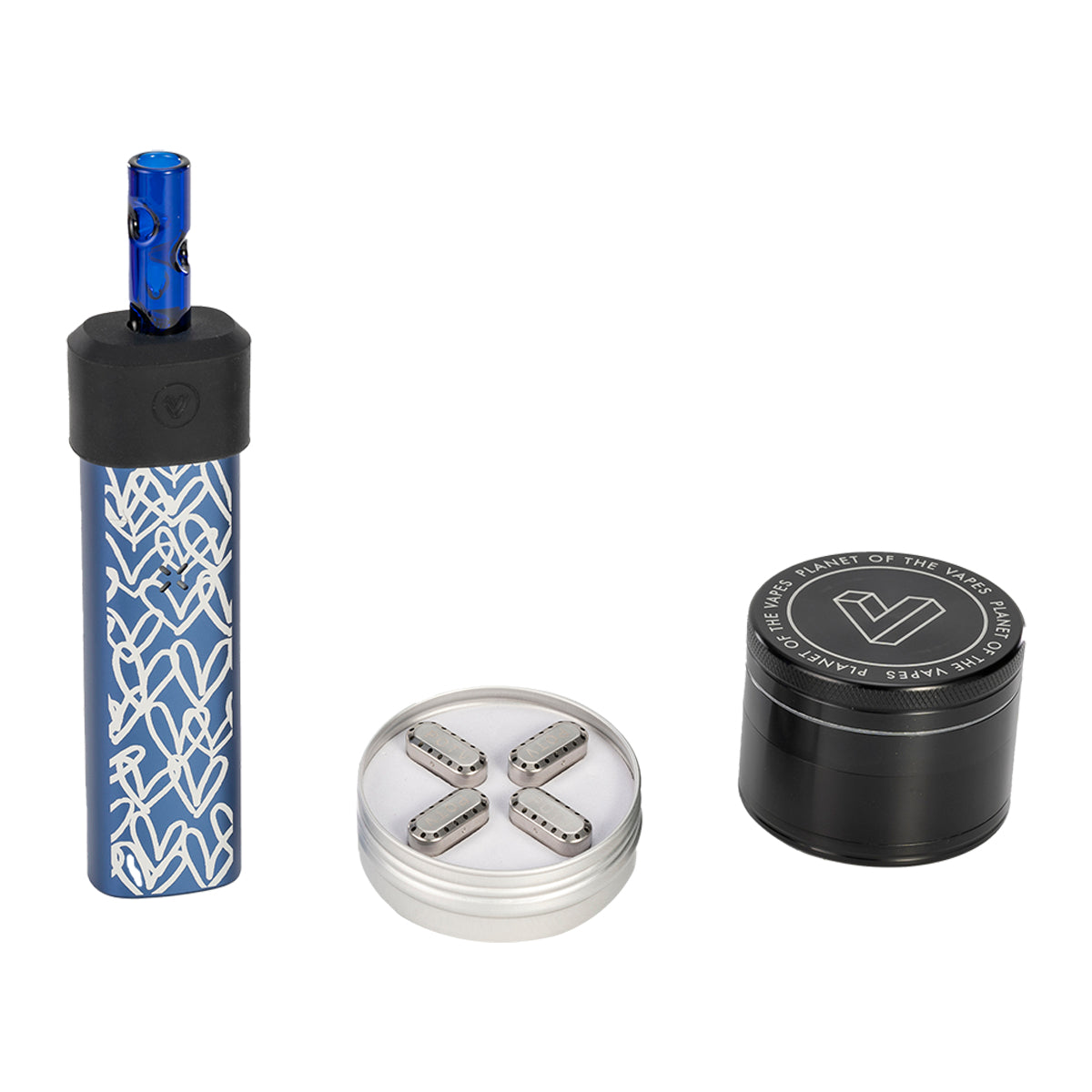 pax dosing capsules with dimpled glass stemand grinder.jpg pax dosing capsules with dimpled glass stemand grinder.jpg