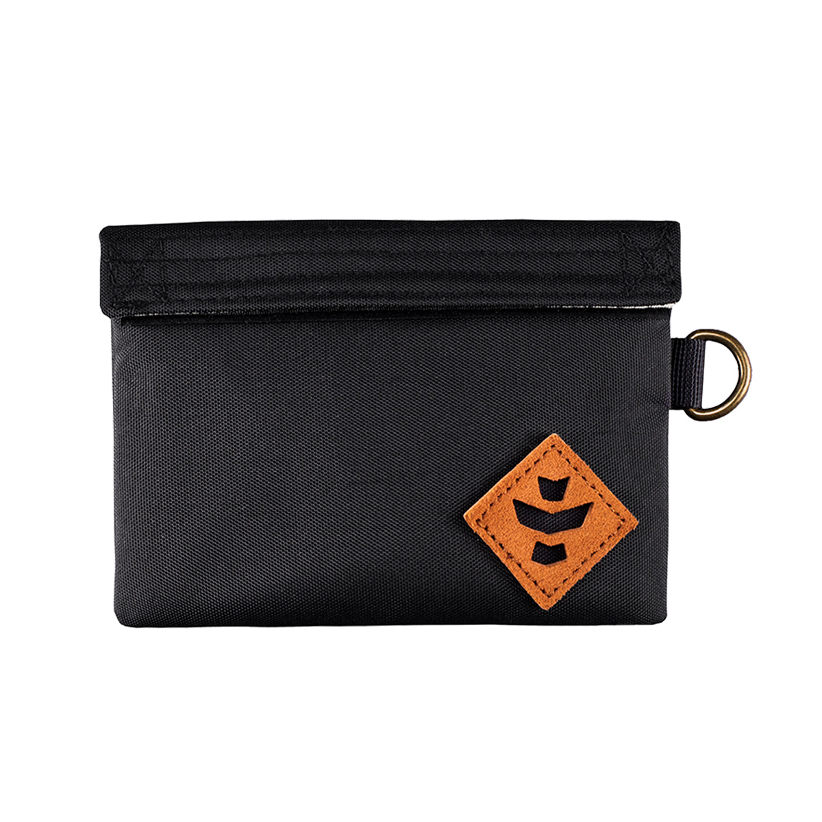 revelry the mini confidant smell proof small stash bag black front view.jpg revelry the mini confidant smell proof small stash bag black front view.jpg